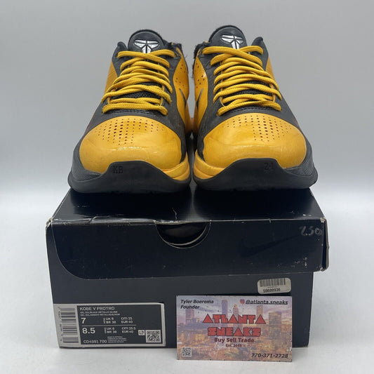 Size 7 - Nike Zoom Kobe 5 Protro Bruce Lee Yellow Black Suede (CD4991-700)