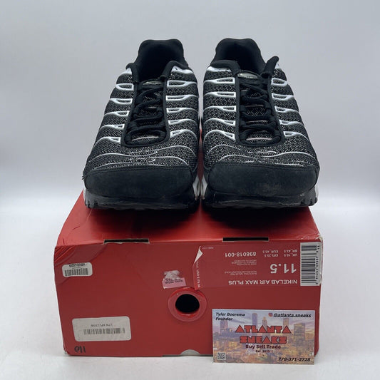 Size 11.5 - NikeLab Air Max Plus Black Sail White Suede Leather (898018-001)