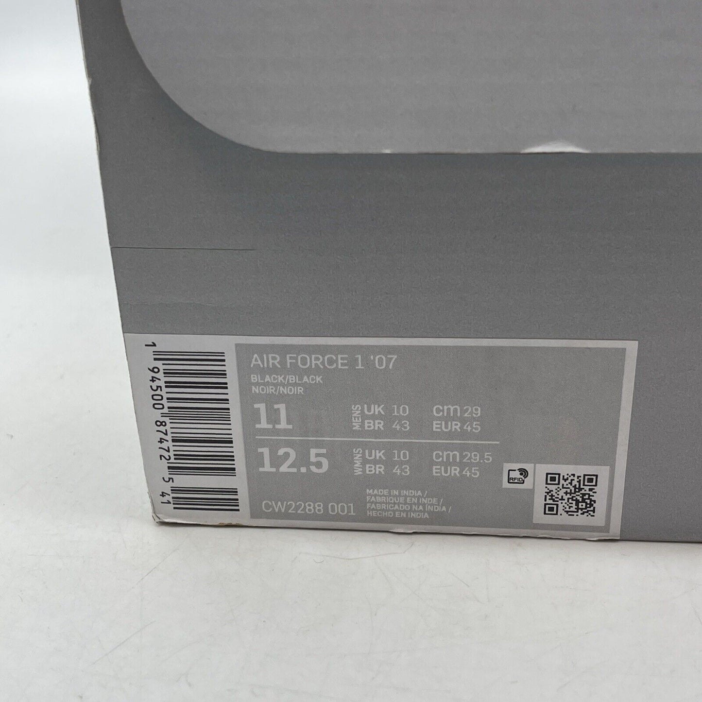 Size 11 - Nike Air Force 1 '07 Low Triple Black Leather (CW2288-001)