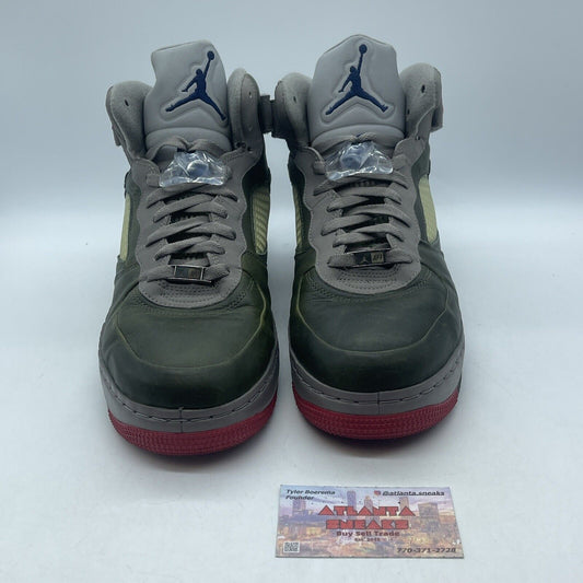 Size 12 - Air Jordan Fusion 5 Premier Grey Nurse Suede Green Leather (325330-341