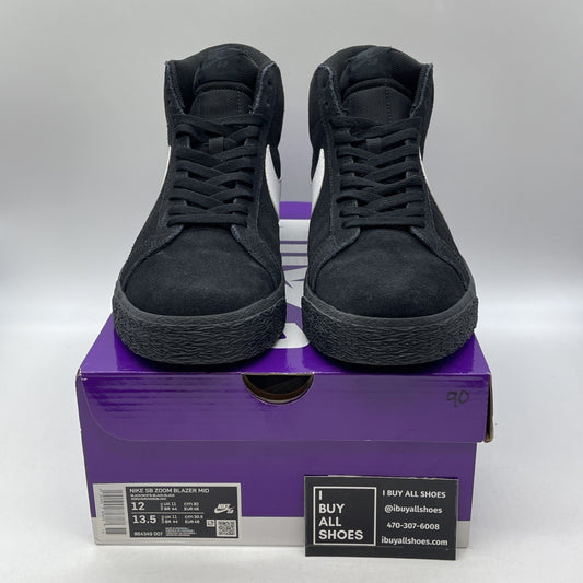 Size 12 - Nike Zoom Blazer SB Mid Black White Suede Leather (864349-007)