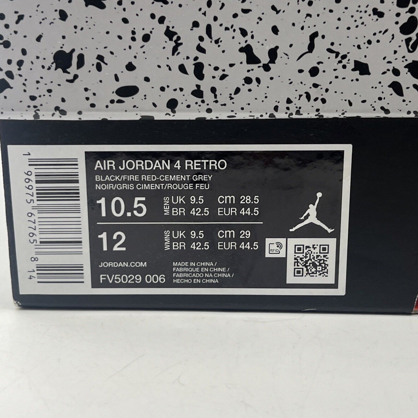 Size 10.5 - Air Jordan 4 Retro Bred Reimagined Black Red Grey Leather FV5029-006