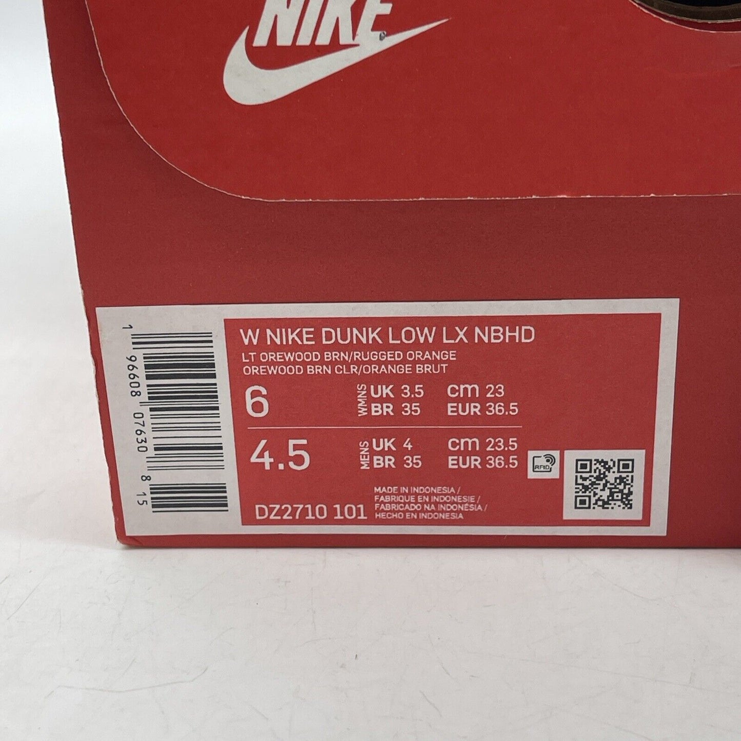 Size 6W - Nike Dunk LX Low Rugged Orange Tan White Black Suede (DZ2710-101)