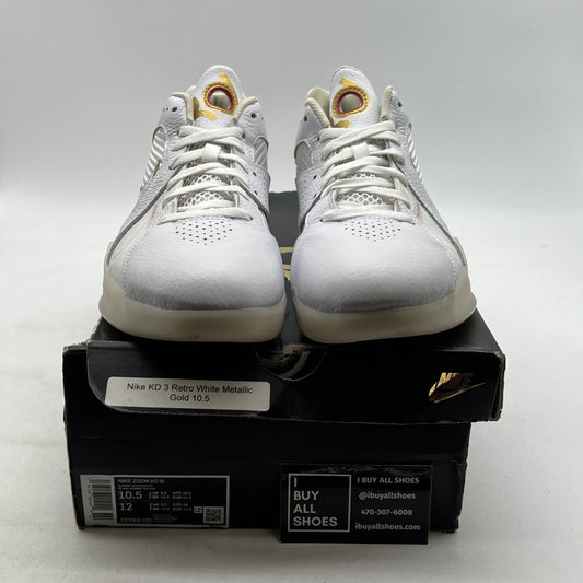 Size 10.5 - Nike Zoom KD 3 White Metallic Gold (DZ3009-100)