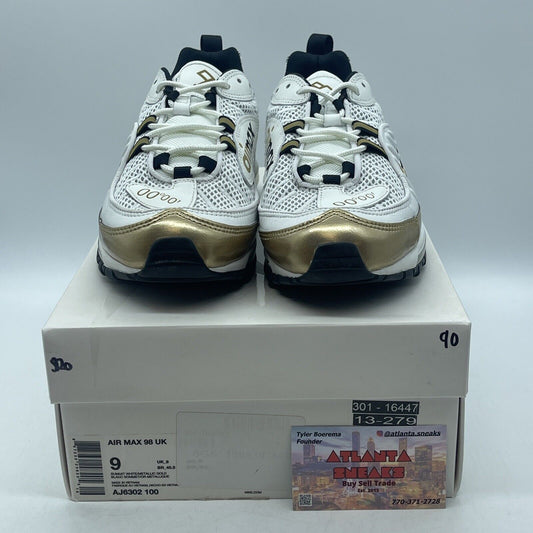Size 9 - Nike Air Max 98 UK Edition White Gold Suede Leather (AJ6302-100)