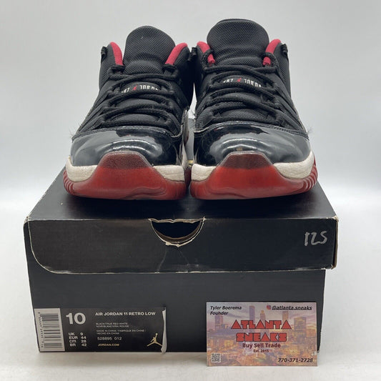 Size 10 - Air Jordan 11 Retro 2015 Low Bred Black White Red (528895-012)