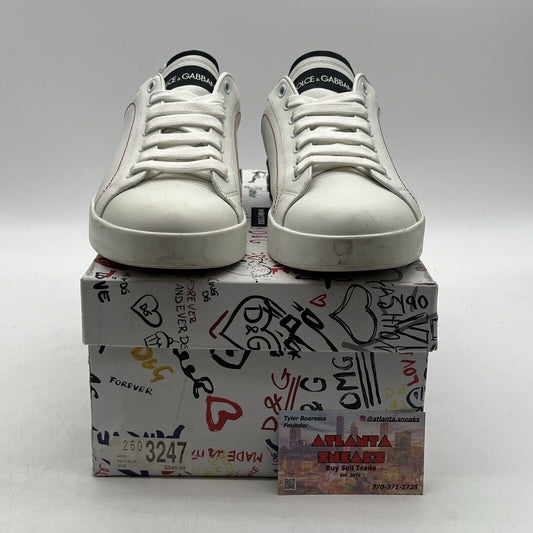 Size 8 - Dolce&Gabbana Low White Leather (CS1587-AH526-8l617)