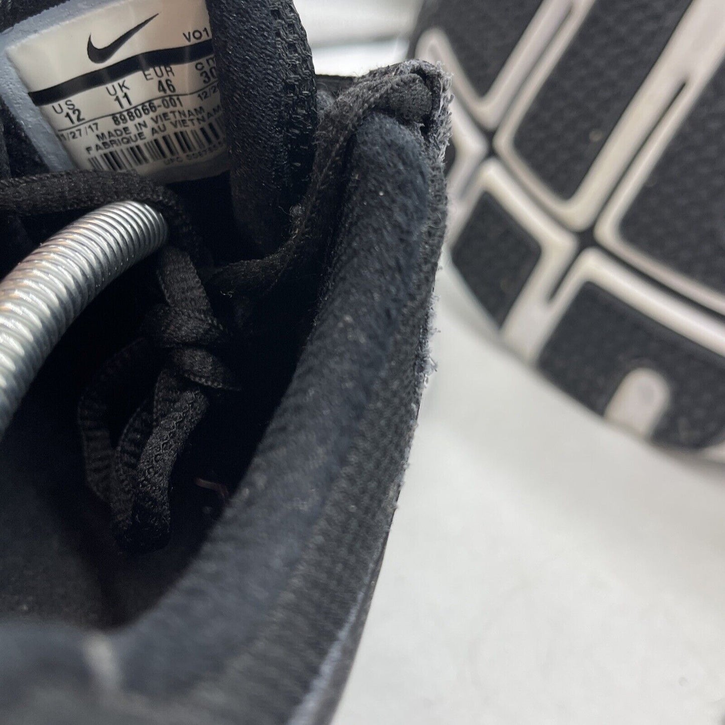 Size 12 - Nike Lunar Fingertrap TR Black White Leather Suede (898066-001)