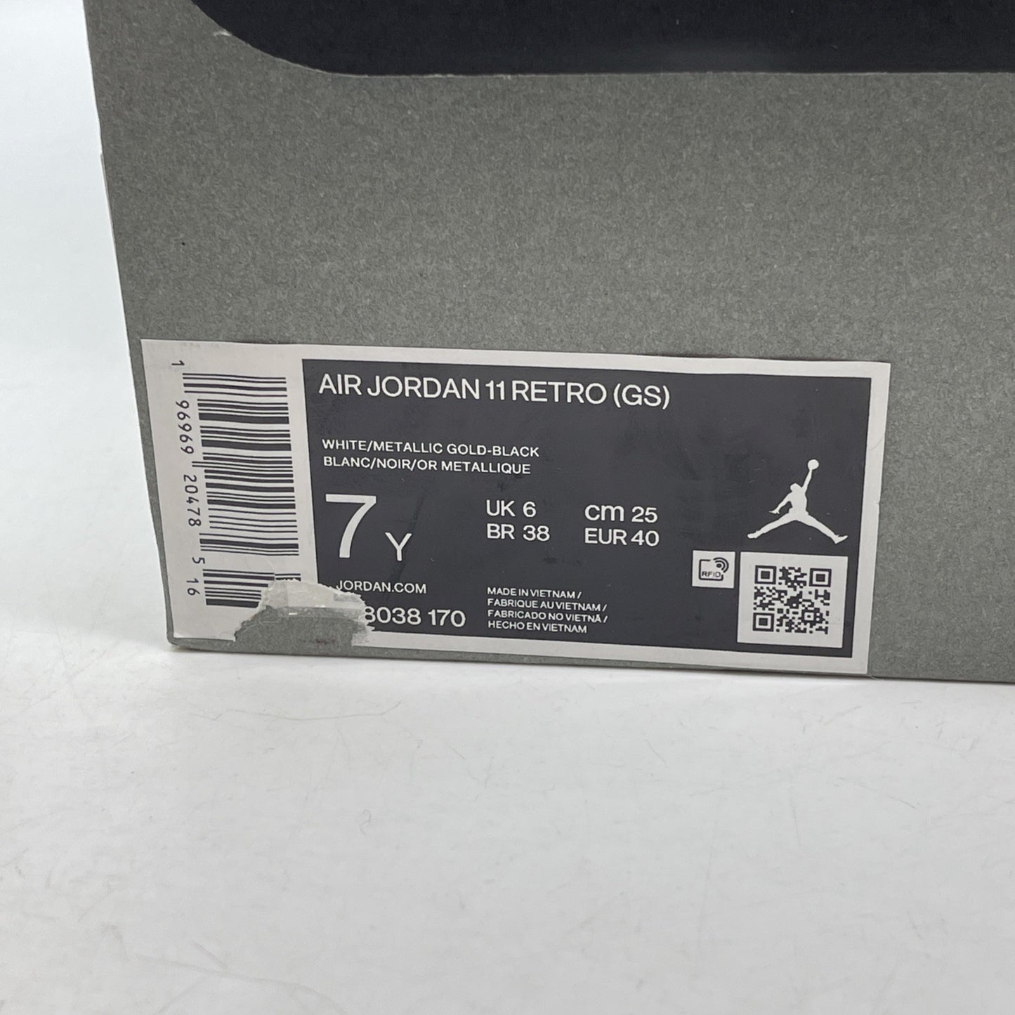 Size 7Y - Jordan 11 Retro Mid Gratitude / Defining Moments Black (378038-170)