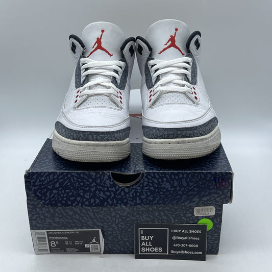 Size 8.5 - Air Jordan 3 Retro Denim SE Fire Red 2020 (CZ6431-100)