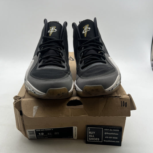 Size 12 - Nike Air Penny 5 Black Grey Tour Yellow (537331-001)