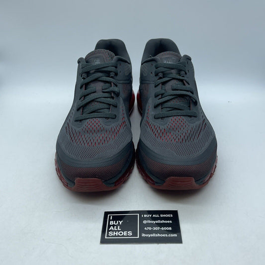 Size 13 - Nike Air Max 2014 Anthracite Grey Red Suede Leather (621077-066)