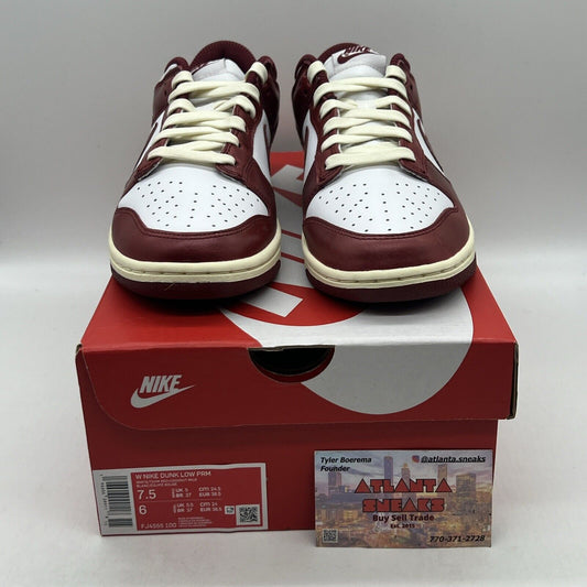 Nike Dunk Low Premium Vintage Team Red White FJ4555-100 Women Size 7.5 Brand New