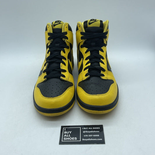 Size 10 - Nike Dunk High Black Varsity Maize Yellow Black Leather (317982-043)