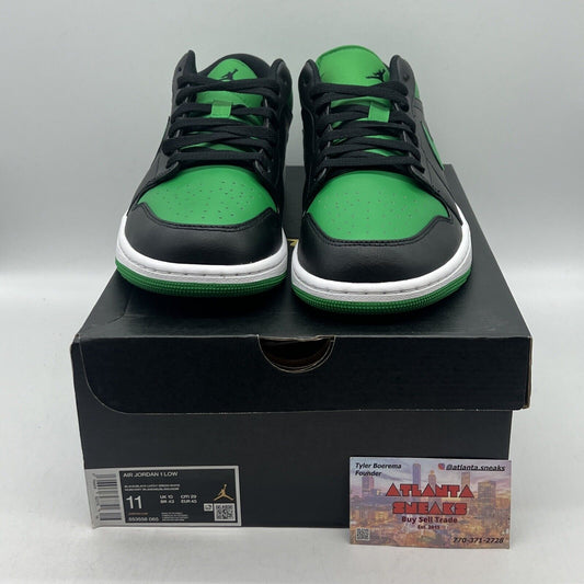 Size 11 - Jordan 1 Low Black Lucky Green Brand New Og All