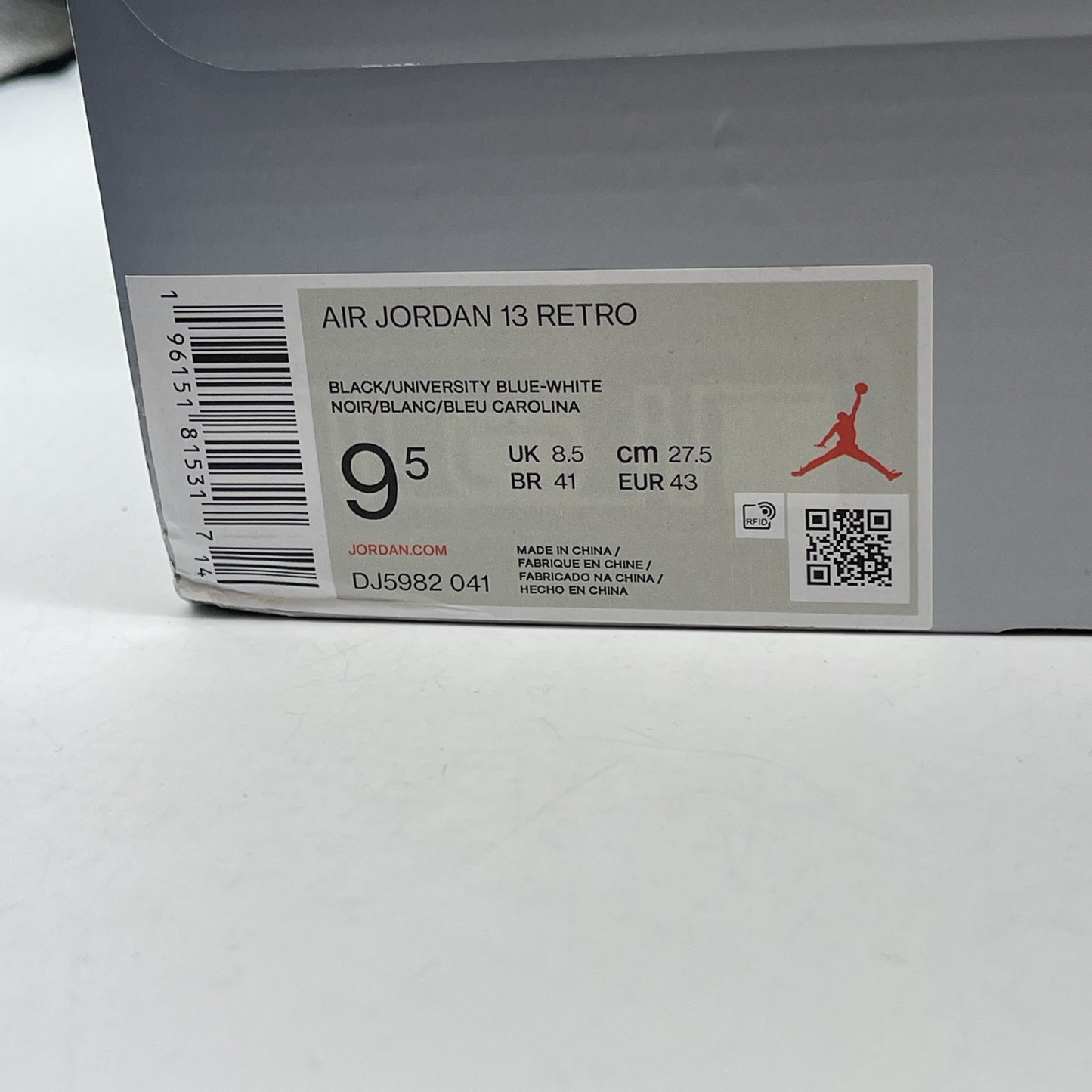 Size 10.5 - Jordan 13 Retro Mid Black University Blue Suede (DJ5982-041)