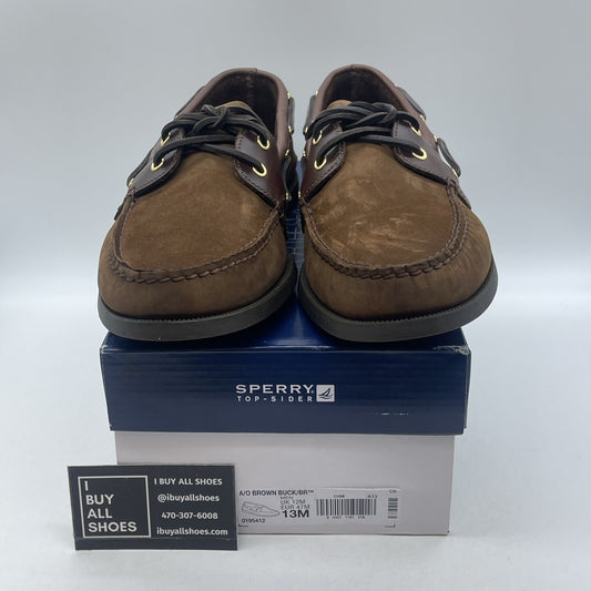 Size 13 - Sperry A/O 2-EYE LEATHER Brown Suede (0195412)