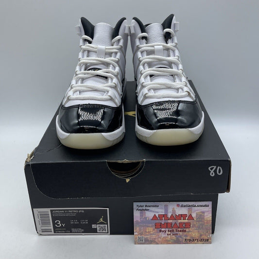 Size 3Y (PS) - Jordan 11 Retro Mid DMP White Black Leather (378039-170)