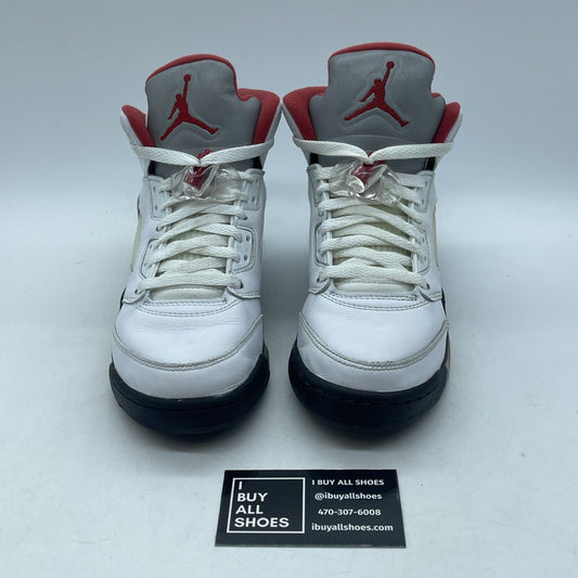 Size 6Y - Jordan 5 Retro Mid Fire Red White Black Suede Leather (440888-102)