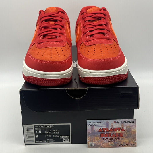 Size 7.5 - Nike Air Force 1 '07 ATL Red Orange White (FD8306-657)
