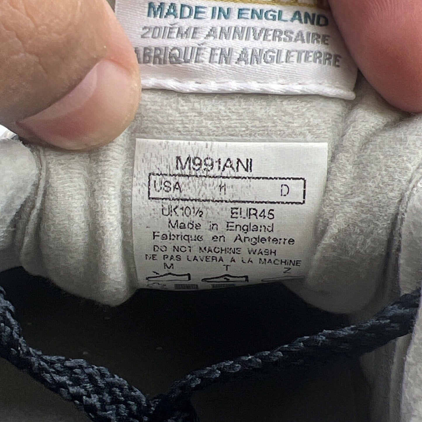 Size 11 - New Balance 991 Made in England 20th Anniversary