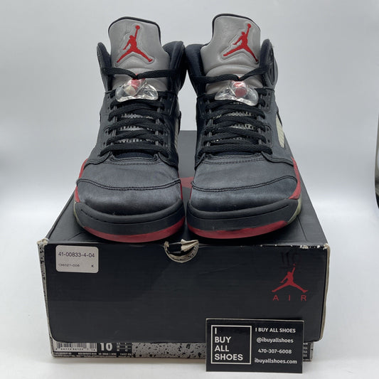 Size 10 - Air Jordan 5 Retro Satin Bred Black Red (136027-006)