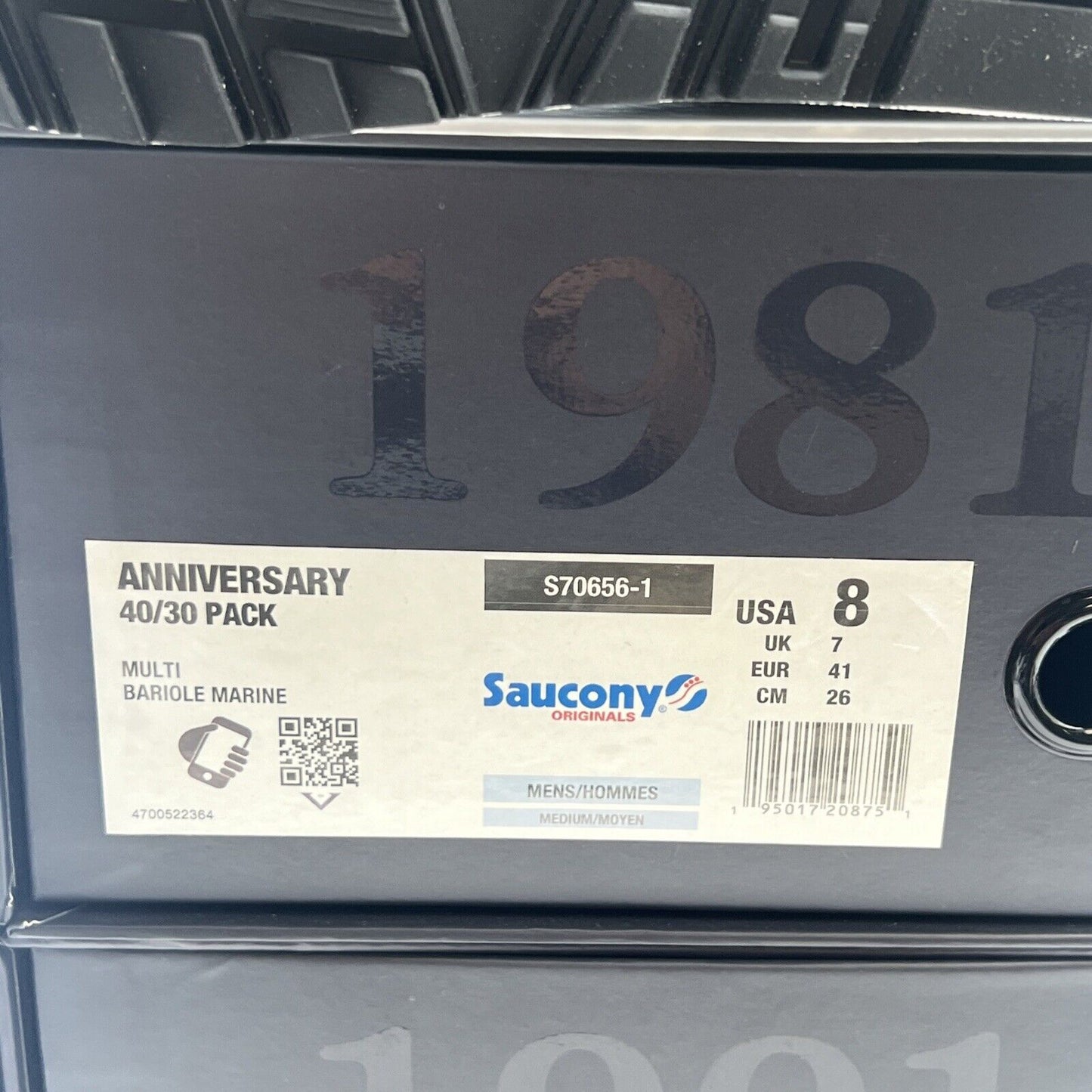 Size 8 - Saucony Anniversary 40/30 Pack S70656-1 (2 Pairs) Jazz 81 Shadow 6000