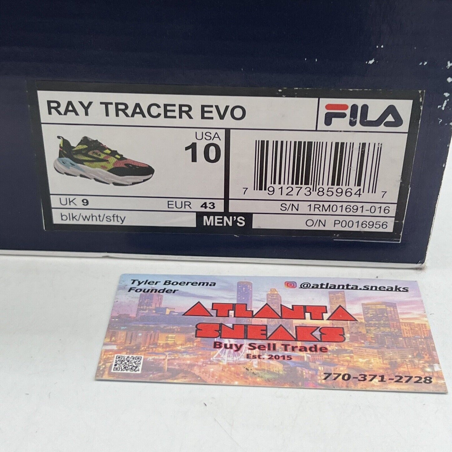 Size 10 - Fila Ray Tracer Evo Black Lime Pink Women’s (1RM01681-016)