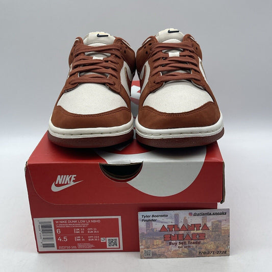 Size 6W - Nike Dunk LX Low Rugged Orange Tan White Black Suede (DZ2710-101)