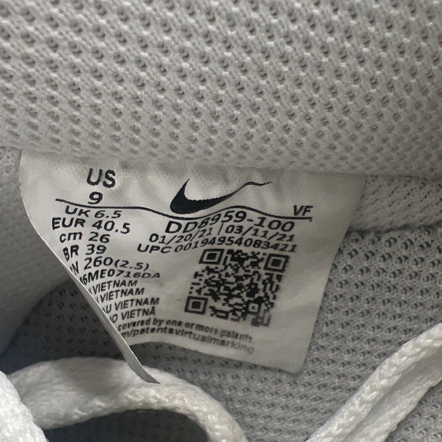 Size 9W - Nike Air Force 1 Low White 2018 Leather (DD8959-100)