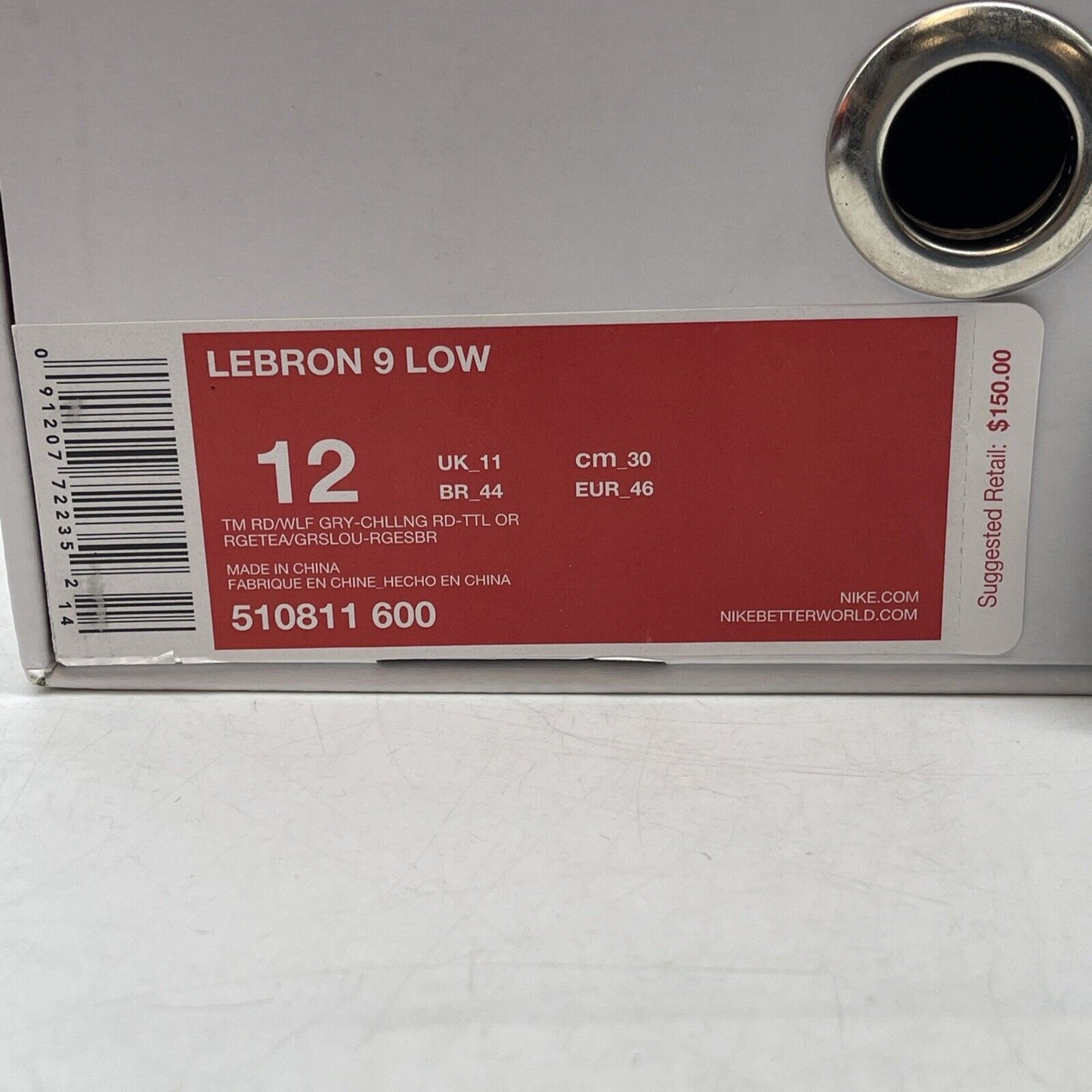 Size 12 - Nike LeBron 9 Low Red Grey Orange (510811-600)