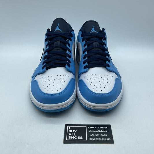 Size 12 - Jordan 1 Low UNC 2021 Black University Blue White (553558-144)