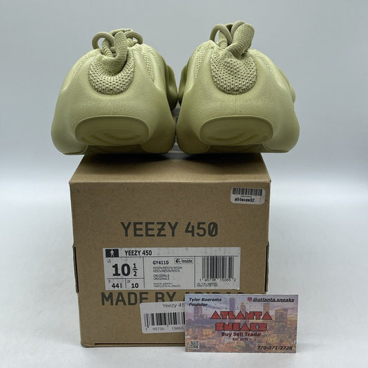 Size 10.5 - adidas Yeezy 450 Resin Green Suede Leather (GY4110)