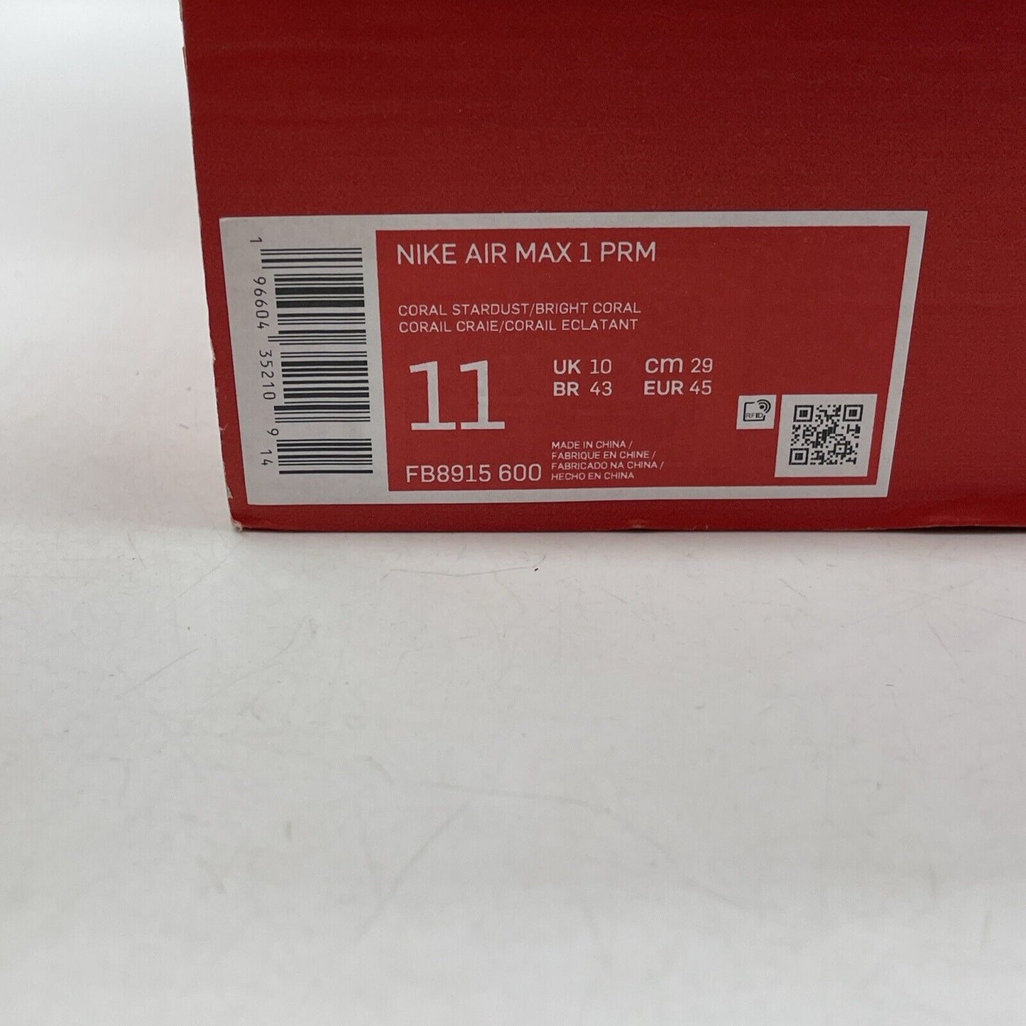 Size 11 - Nike Air Max 1 Premium Coral Stardust Corduroy Suede (FB8915-600)