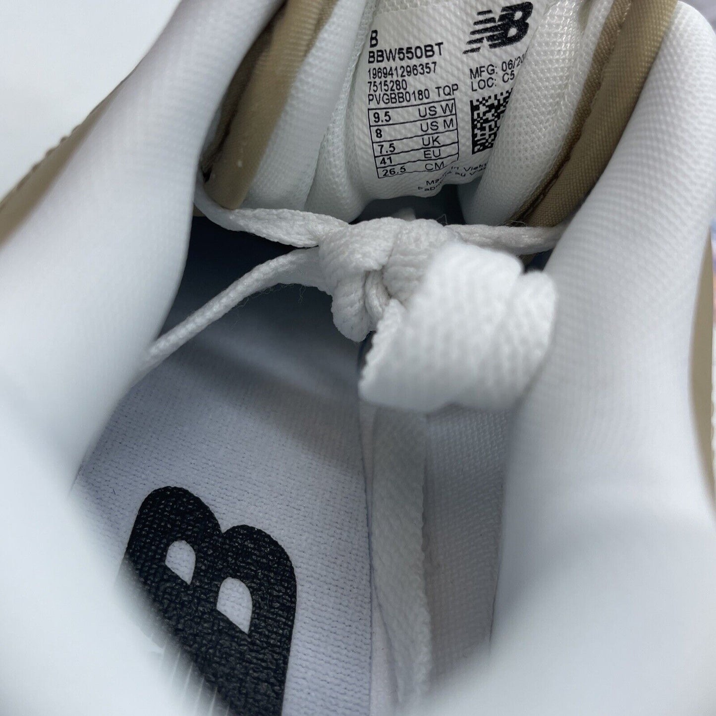 Size 9.5W - New Balance 550 White Incense White Brown Leather (BBW550BT)