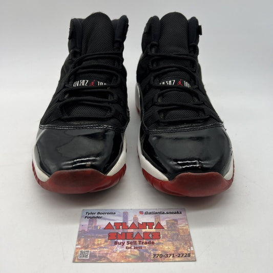 Size 7Y - Jordan 11 Retro Bred 2012 Black White Red Leather (378038-010)