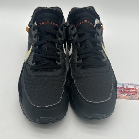 Size 11.5 - Nike Air Max 90 x OFF-WHITE Black 2019 Rare Size Cream Suede Nylon