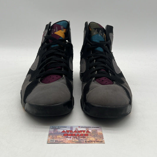 Size 10.5 - Jordan 7 Retro Bordeaux 2015 Black Grey Suede (304775-034)