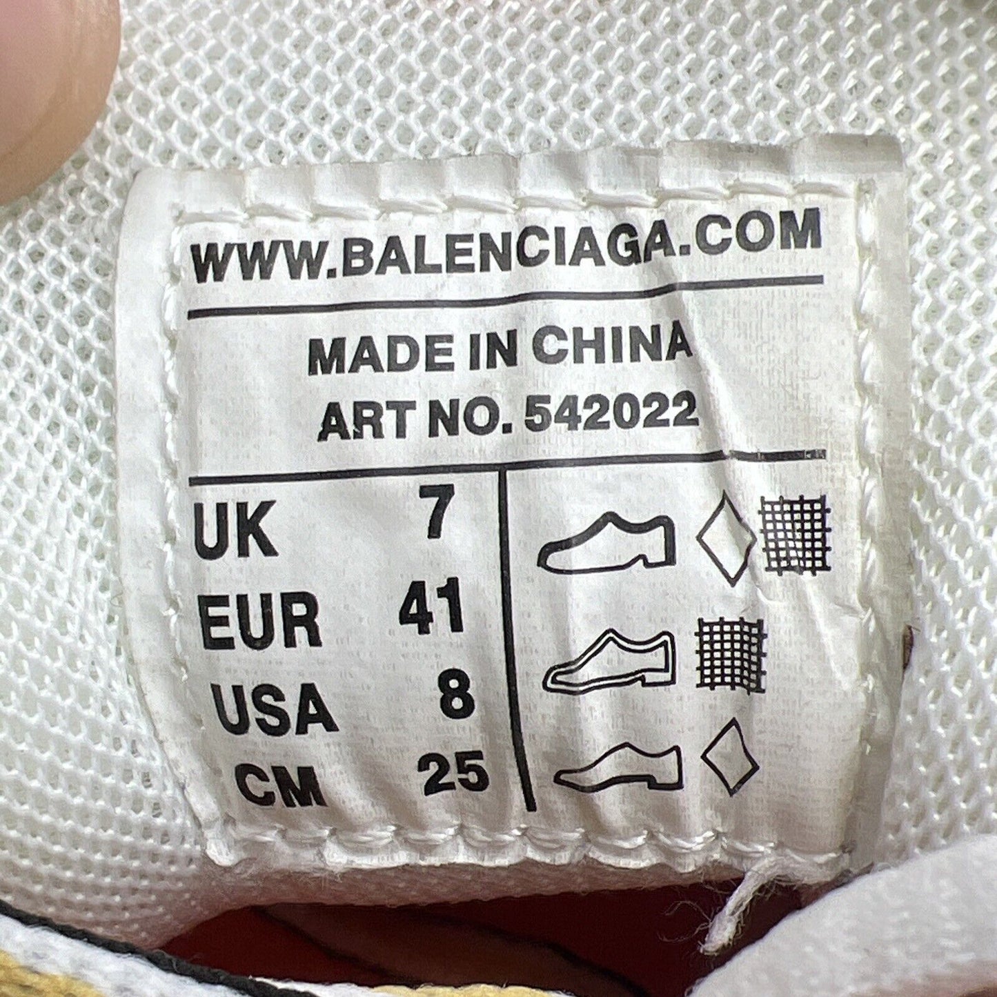 Size 41 (8 US) - Balenciaga Track ' White, Orange