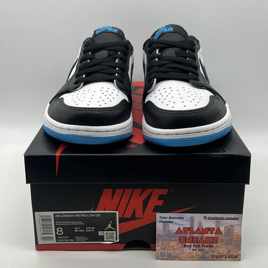 Size 8 - Air Jordan 1 Retro OG UNC Black White Blue Leather (CZ0790-104)