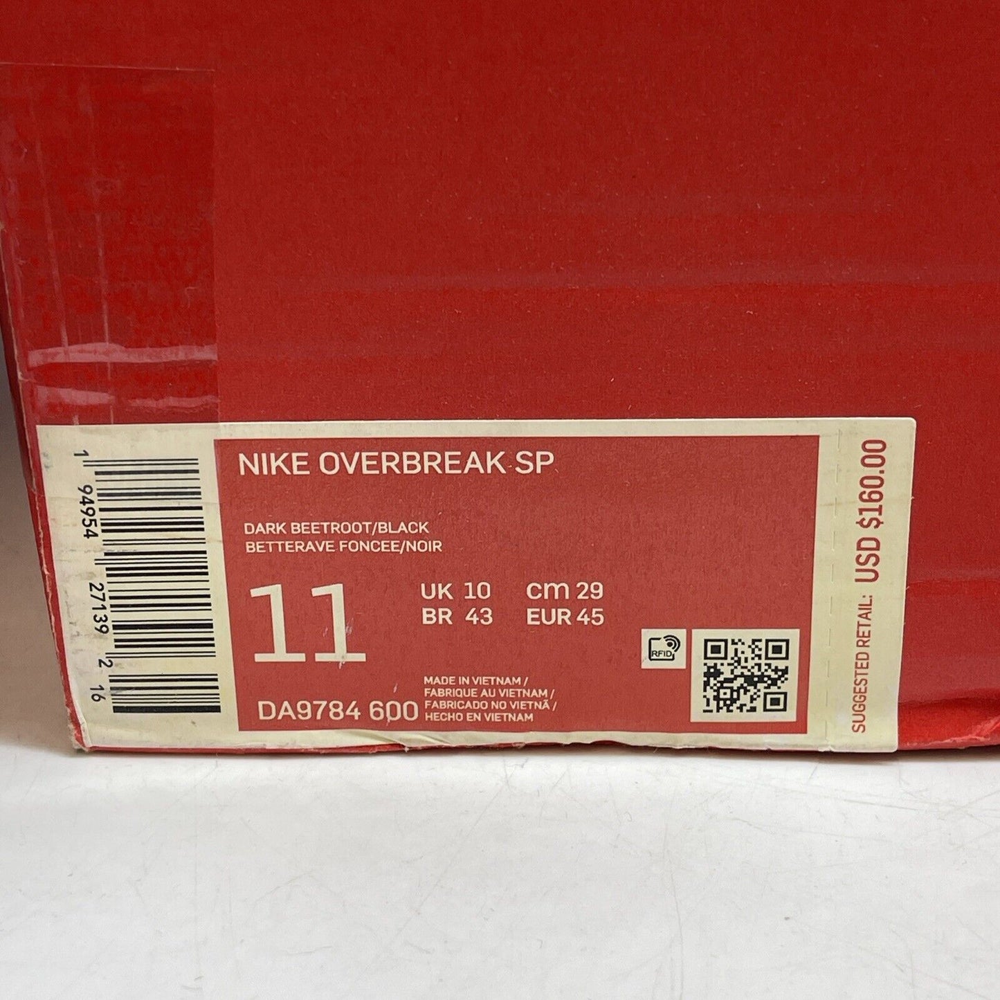 Size 11 - Nike Overbreak SP Dark Beetroot Pink Black Suede leather (DA9784-600)