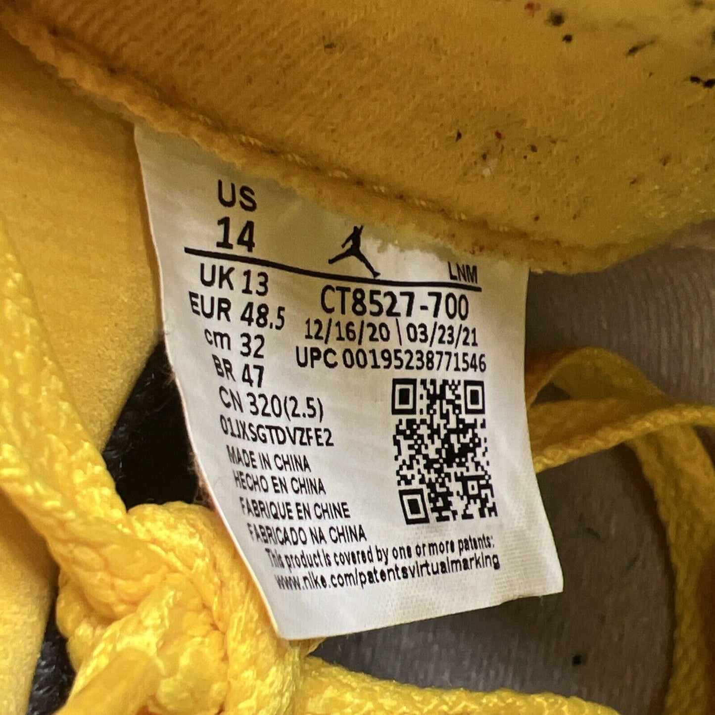 Size 14 - Jordan 4 Retro Mid Lightning White Grey Suede Yellow (CT8527-700)