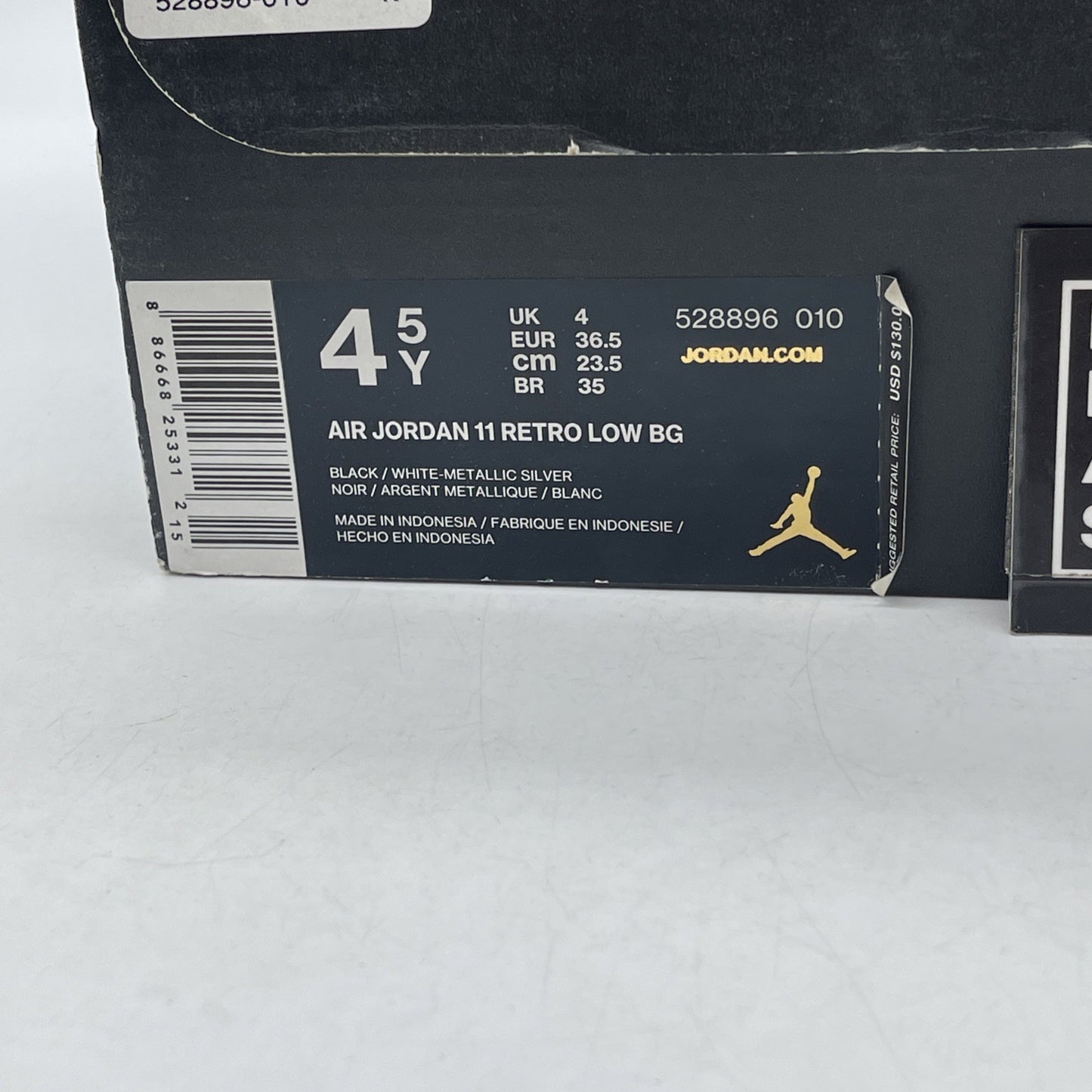 Size 4.5Y - Air Jordan 11 Retro Low Barons (528896-010)