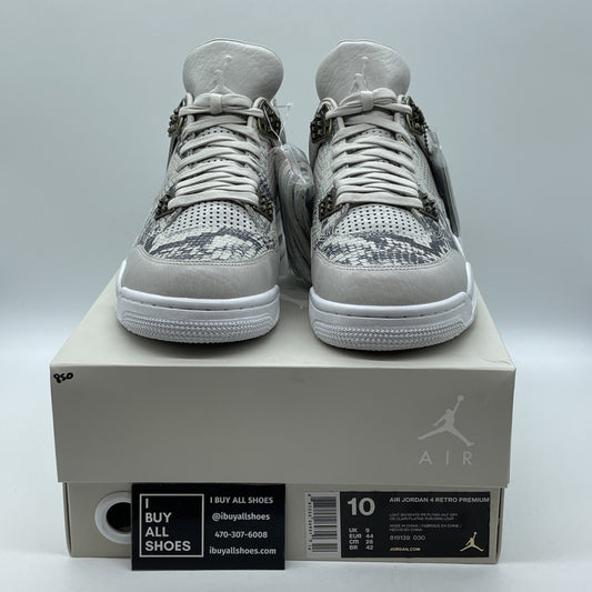 Size 10 - Air Jordan 4 Retro Premium Snakeskin Grey Black Leather (819139-030)