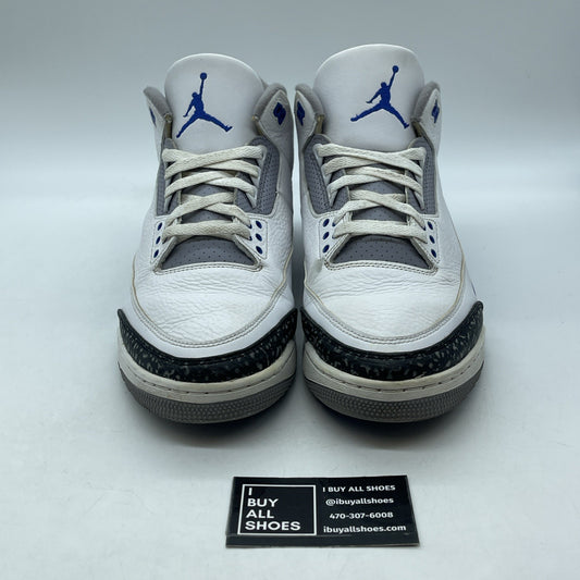 Size 12 - Jordan 3 Retro Mid Racer Blue Grey White Suede Leather (CT8532-145)