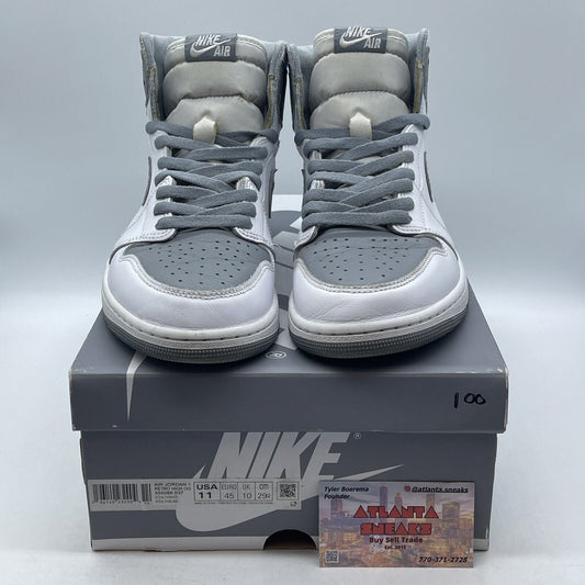 Size 11 - Jordan 1 Retro High OG Stealth Grey White Leather (555088-037)