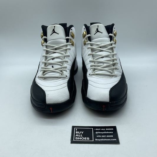 Size 11.5 - Jordan 12 Retro taxi release Black White Leather (130690-125)