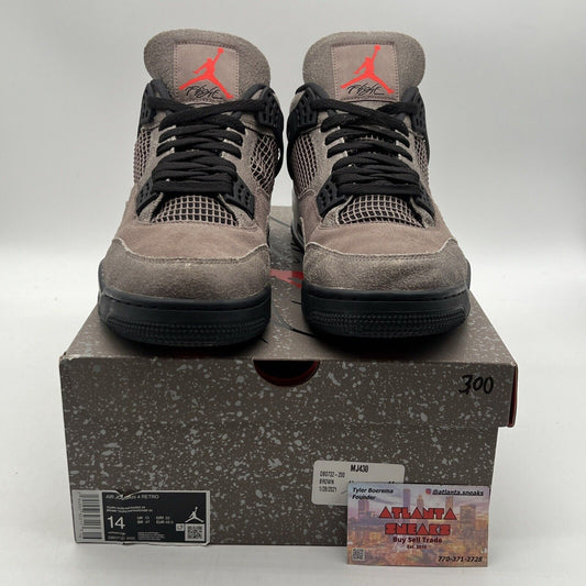Size 14 - Jordan 4 Retro Mid Taupe Haze Black Brown White Leather (DB0732-200)