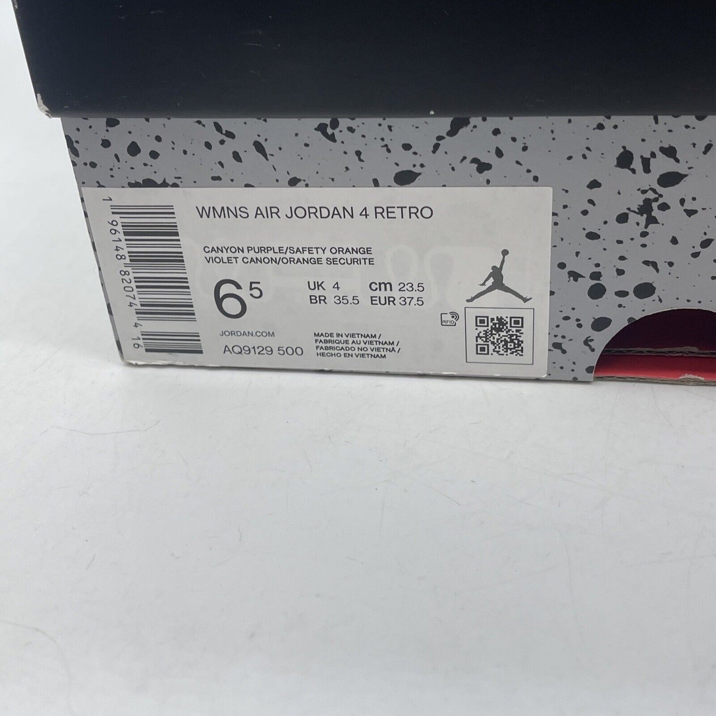 Size 6.5W - Jordan 4 Retro Mid Canyon Purple Green Black Suede (AQ9129-500)