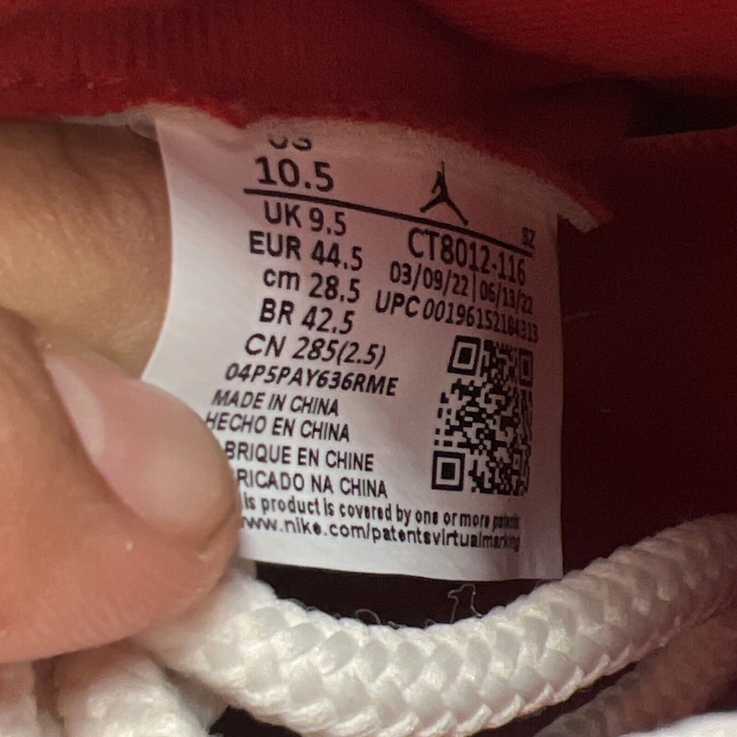 Size 10.5 - Jordan 11 Retro High Cherry White Red Leather (CT8012-116)